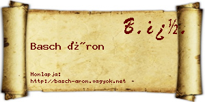 Basch Áron névjegykártya
