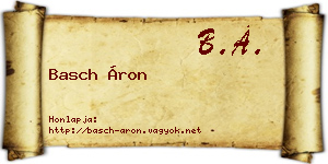 Basch Áron névjegykártya